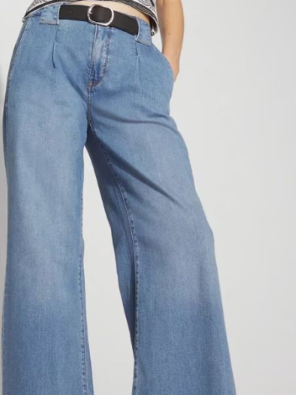 WHBM High Rise Wide Leg Jeans.  Size 2